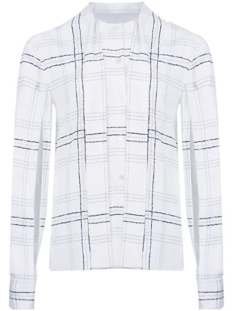 Ports 1961 checked tie-strap shirt White PW324HLS02FVIP540
