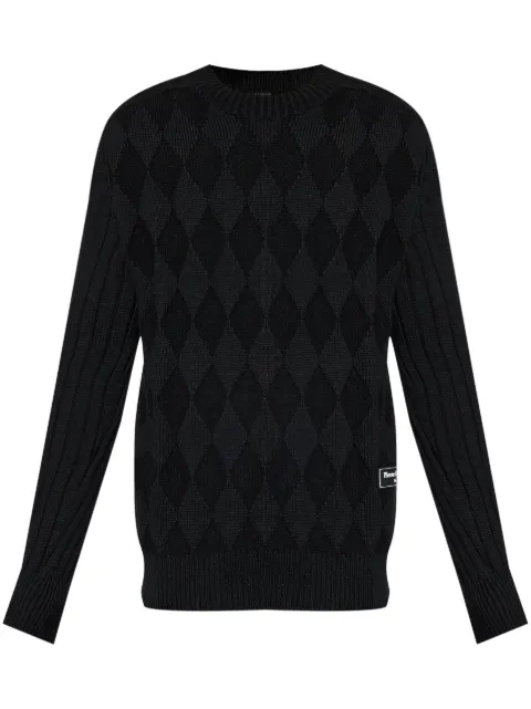 Balmain logo-patch wool jumper Black DH1KF095KG98