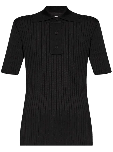 Jil Sander ribbed polo top Black J02GL0107J18313