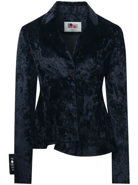 Ports 1961 Ice Floral velvet-effect blazer Blue PW324BSB06FCUU025