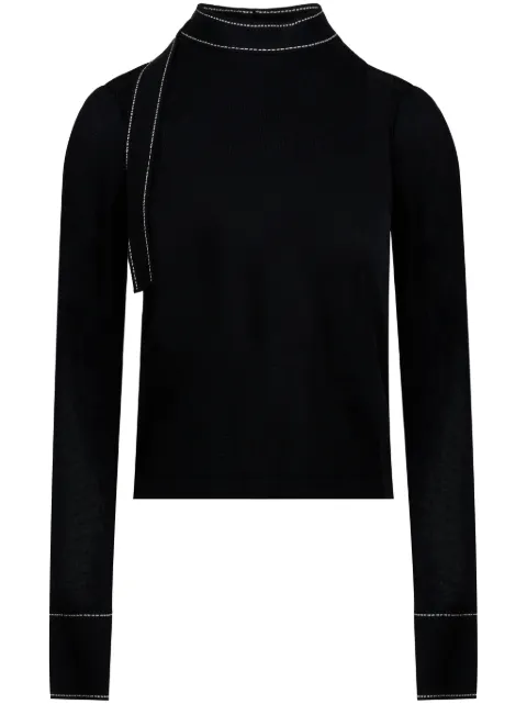 Ports 1961 contrast-stitching sweater Black PW324KFT05YVIU401
