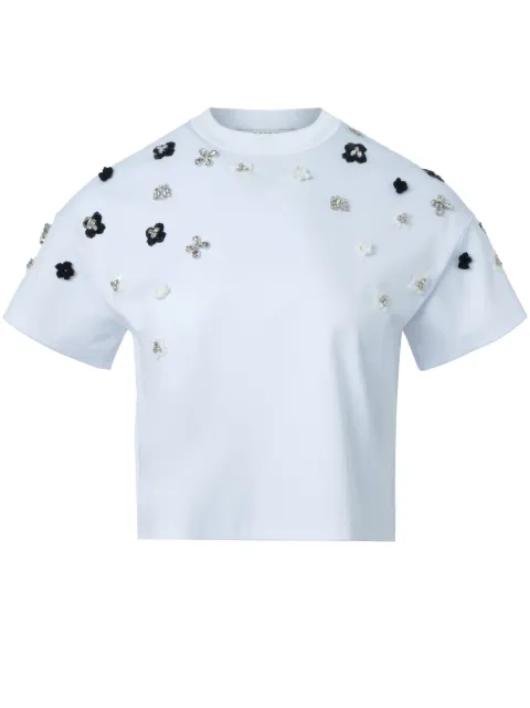 Ports 1961 Swarovski-embellished Crystal Flower T-shirt White PW324KKX04JCOU145