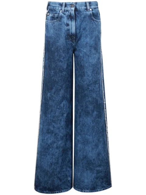 Ports 1961 Unique jacquard wide-leg jeans Blue PW324TJD22FCOU721