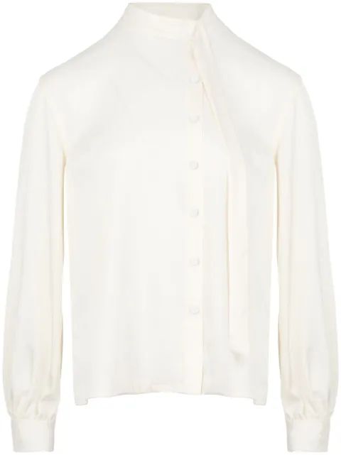 Ports 1961 scarf-detail long-sleeve shirt White PW324HLS09FPLU892