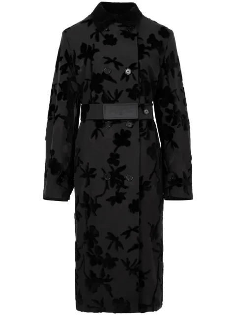 Ports 1961 floral-print trench coat Black PW324CRC04FVIX187