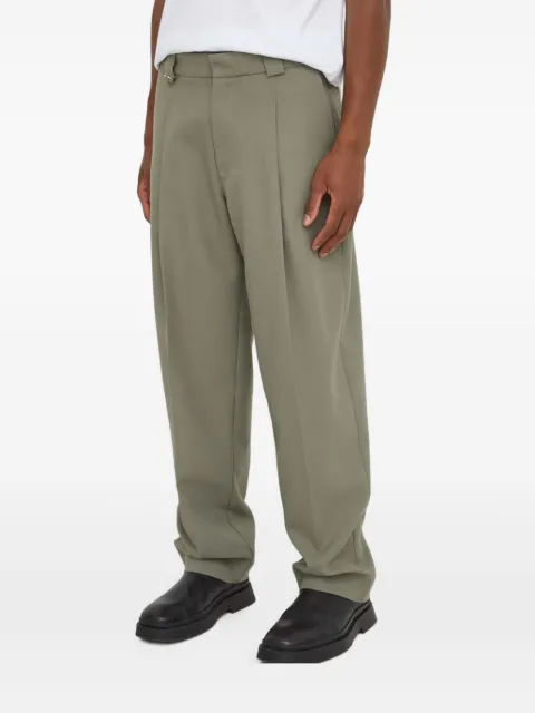 Won Hundred pleated-design trousers Green 274314199