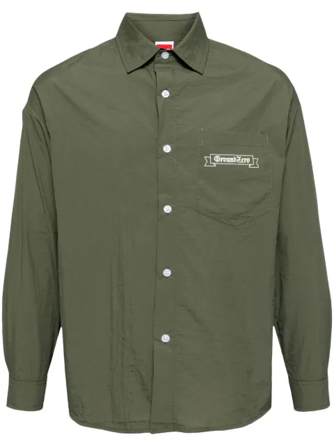 Ground Zero logo long-sleeve shirt Green GZOSTH0000120