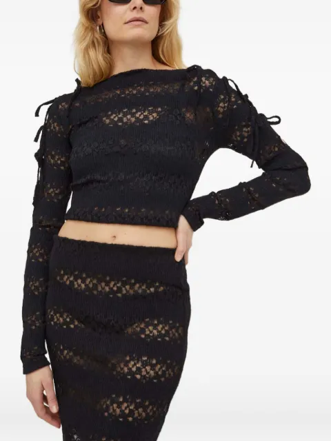 Won Hundred tie-detail top Black 272014223
