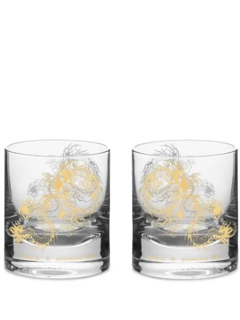 Shanghai Tang Dragon two-piece whiskey glass set Gold U6AHB369GP00