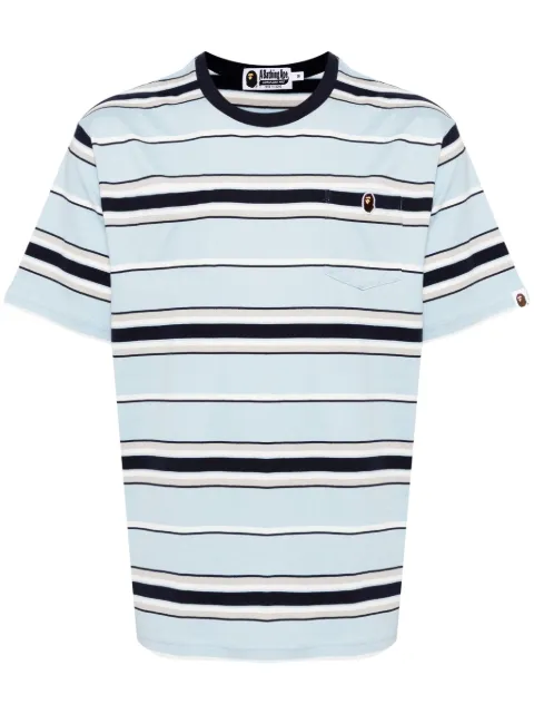 A BATHING APE® stripe T-shirt Blue 001CSK801005M