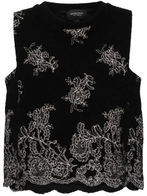 Giambattista Valli floral-embroidered tank top Black 24FWPVTE108330EMB