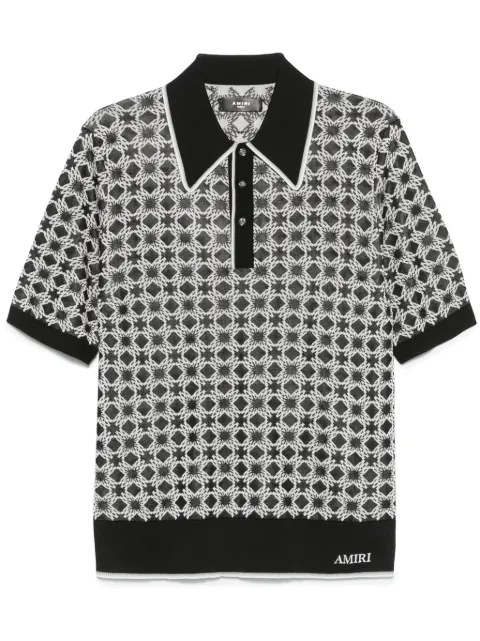 AMIRI patterned polo shirt Black AMKNPO1058