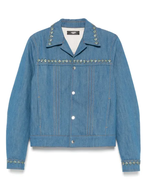 AMIRI crystal-embellished jacket Blue AMDNJT1004
