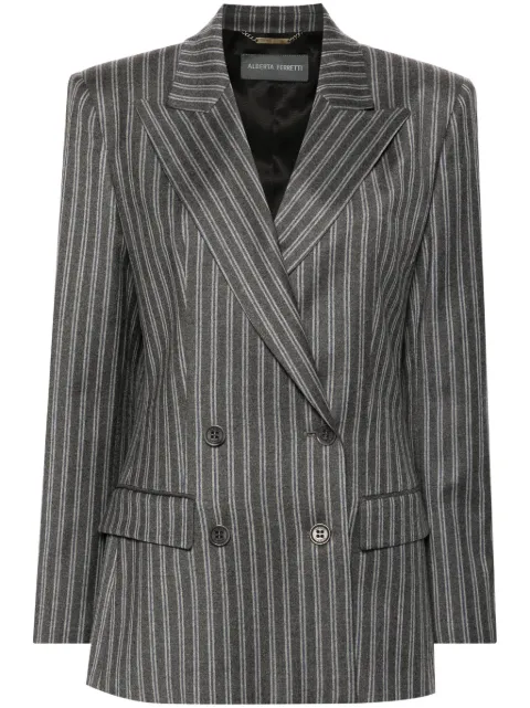 Alberta Ferretti flannel double-breasted blazer Grey AEF242U05176637