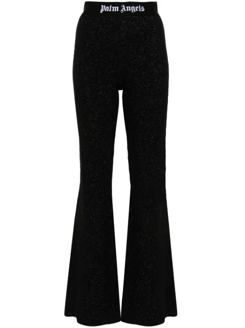 Palm Angels logo-tape trousers Black PWHG021F24KNI0011010