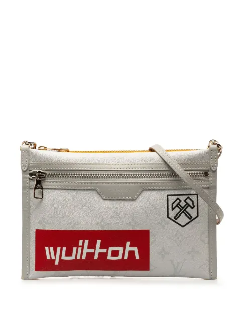 Louis Vuitton Pre-Owned 2019 Monogram Antartica Double Flat Messenger crossbody bag Grey BCFG9M4AL1NFX6RK