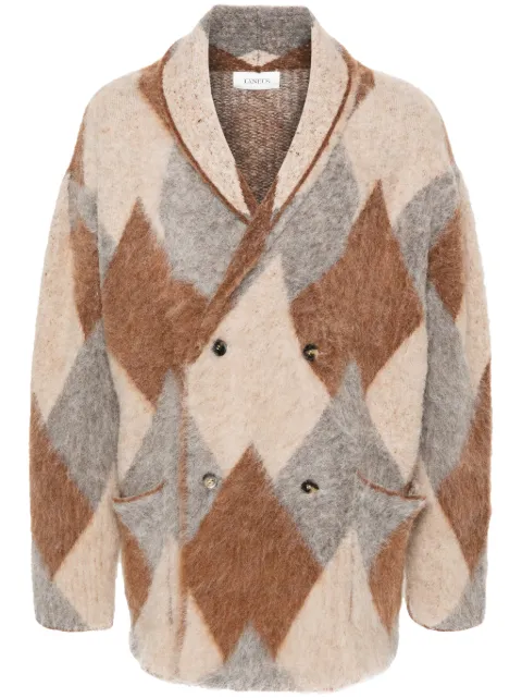 Laneus checked cardigan Brown F4LAMAKJ147