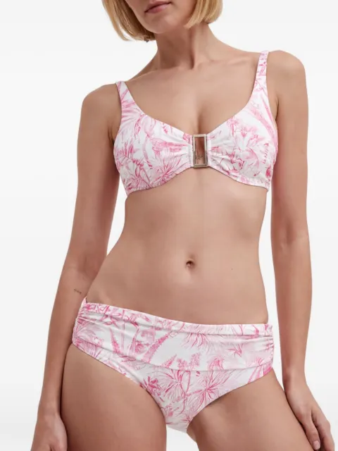 Melissa Odabash Bel Air floral ruched bikini bottom White BELAIRBOTTOMCR