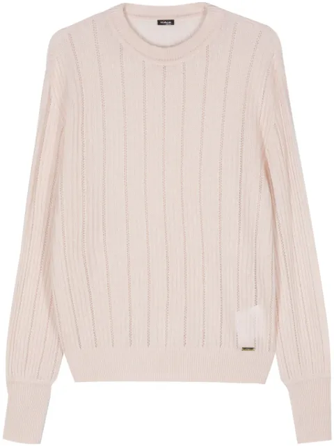 Kiton pointelle-trim sweater Neutrals D5871232954