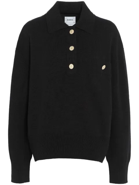 Barrie cashmere polo sweater Black C159307