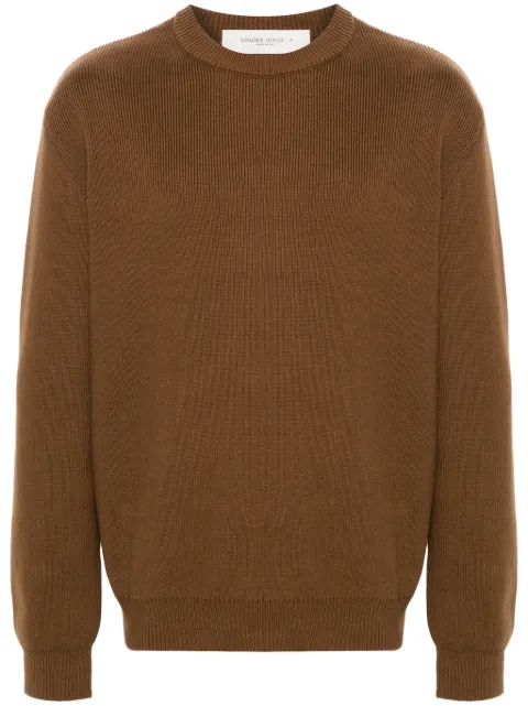 Golden Goose crew-neck sweater with logo on the back Brown GMP00841P001699