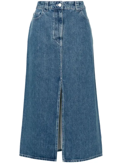 Sunnei logo-patch denim skirt Blue RTWWSKR006DEN015
