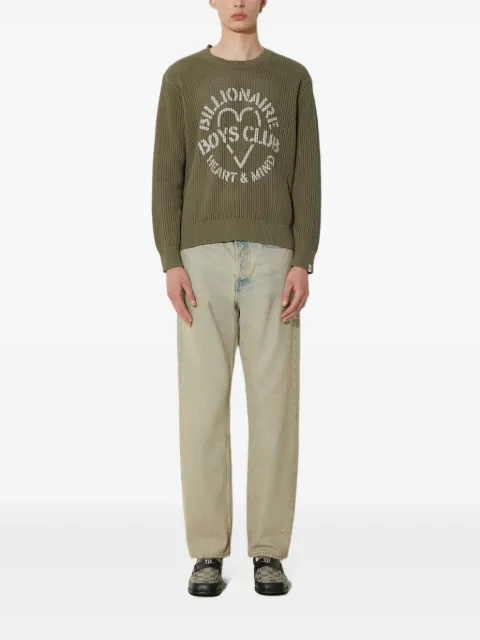 Billionaire Boys Club heart-logo knit sweater Green B24224