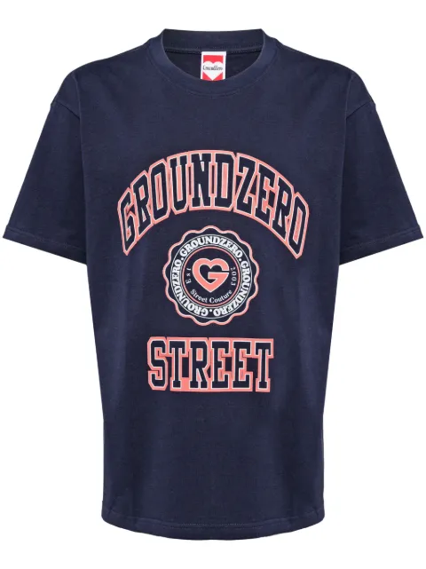 Ground Zero graphic-print cotton T-shirt Blue GZOTEAM004240