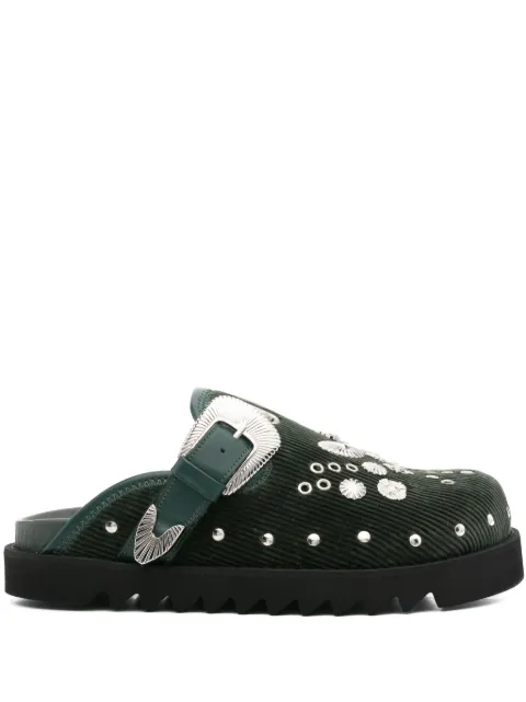 Toga Virilis eyelet-metal slippers Green FTVRM106603139