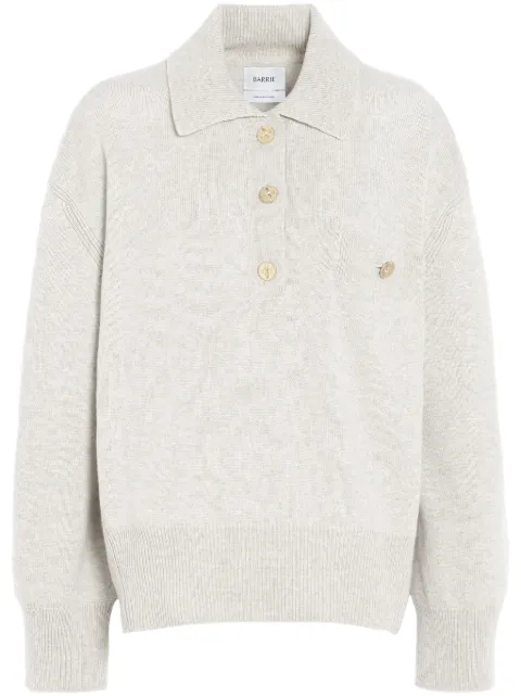 Barrie cashmere polo sweater Grey C159307