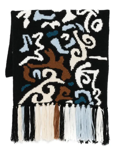 Ermanno Scervino patterned-jacquard scarf Black D455R305IQT