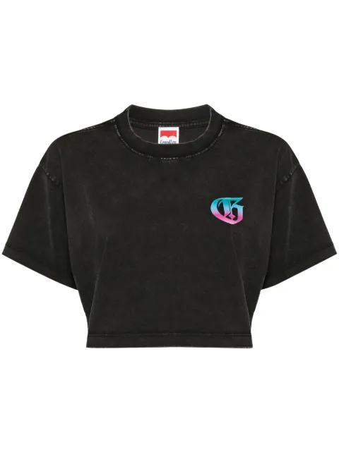 Ground Zero logo-print cropped T-shirt Black GZOTEYW000550