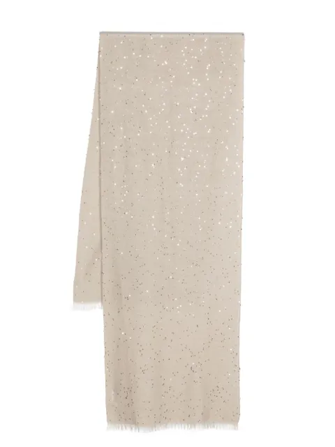 Brunello Cucinelli sequinned scarf Neutrals MSC915019CJ504