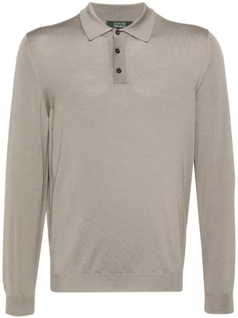 Zanone fine-knit polo shirt Brown 810102Z0290