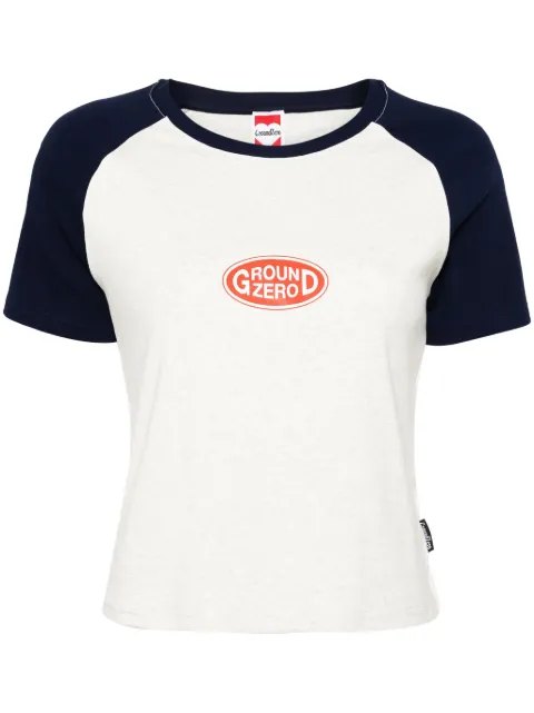 Ground Zero logo-print cropped T-shirt Grey GZOTEYW000500