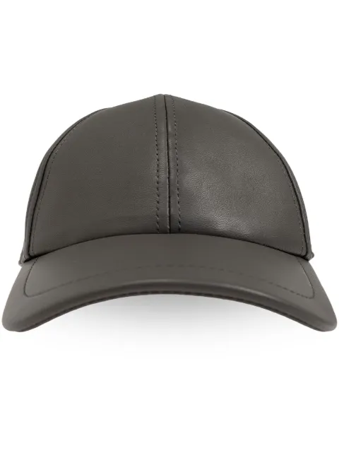 Yves Salomon leather baseball cap Grey 25WAA205XXAPXX