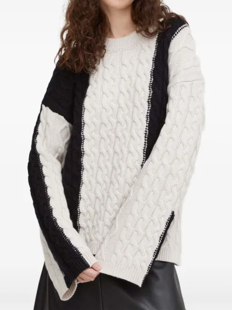 HERSKIND cable knit panelled sweater Neutrals 4925990