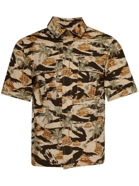 AMIRI Repeat Palm Camp shirt Brown AMDNIR1011