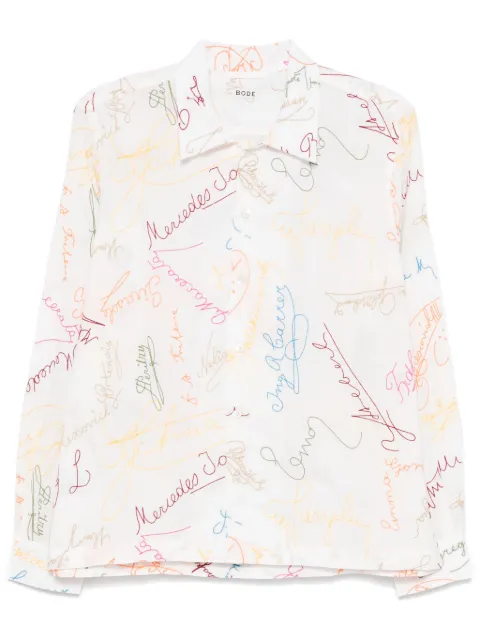 BODE Signature Scrawl shirt White MRS25SH015
