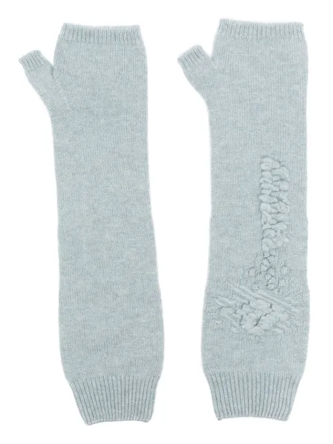 Barrie cashmere fingerless gloves Blue C30832