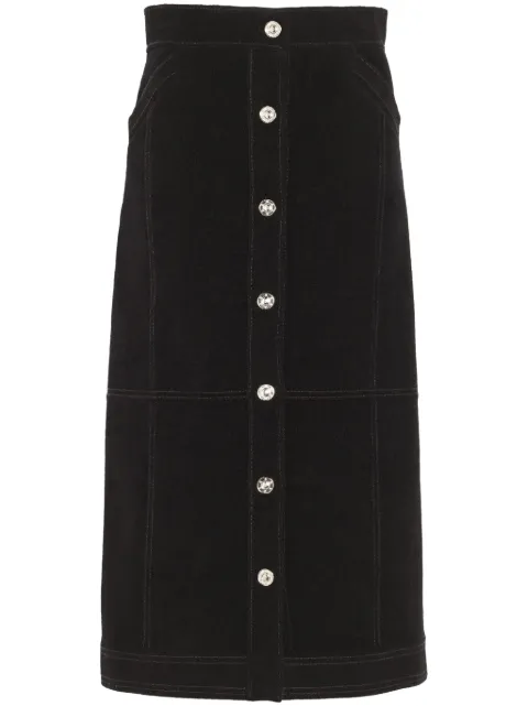 Barrie high-waisted midi skirt Black C258552