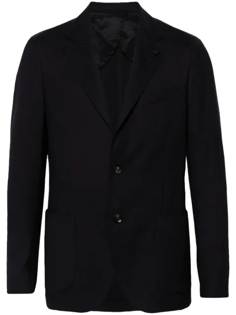 Lardini brooch-detail blazer Blue IV528AEIVSF63408