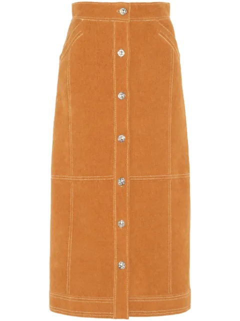 Barrie high-waisted midi skirt Brown C258552
