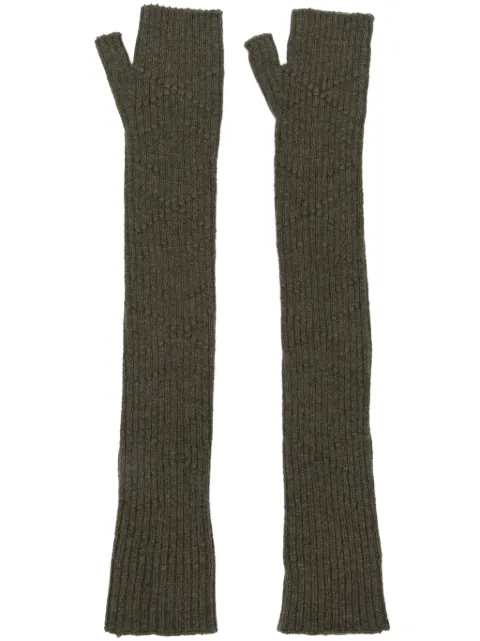 Barrie cashmere fingerless gloves Green C174837