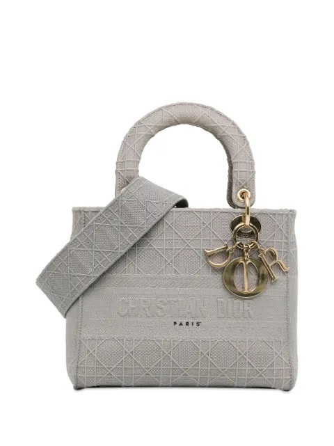 Christian Dior Pre-Owned 2020 Medium Cannage Lady D-Lite satchel Grey 2994060GH8LHKA2F