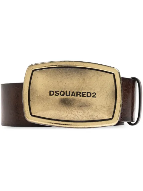 DSQUARED2 logo-plaque buckle belt Brown BEM022336007874