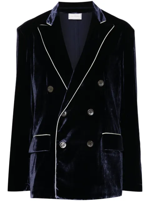 Pierre-Louis Mascia velvet blazer Blue KANPURUGC12386