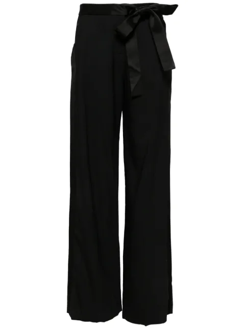 David Koma satin bow wide-leg trousers Black PF24DK38TR
