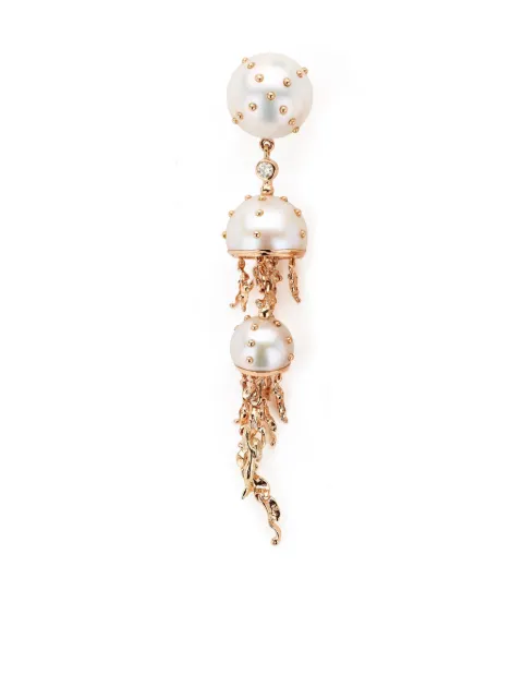Bibi van der Velden 18kt white and rose gold Jellyfish pearl and diamond earring Pink E24RG60A