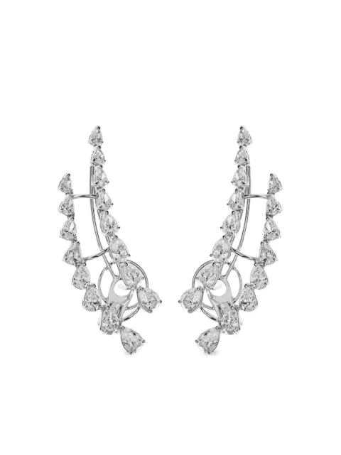 Jewels Aficionado 18kt white gold diamond ear cuffs Silver 116520